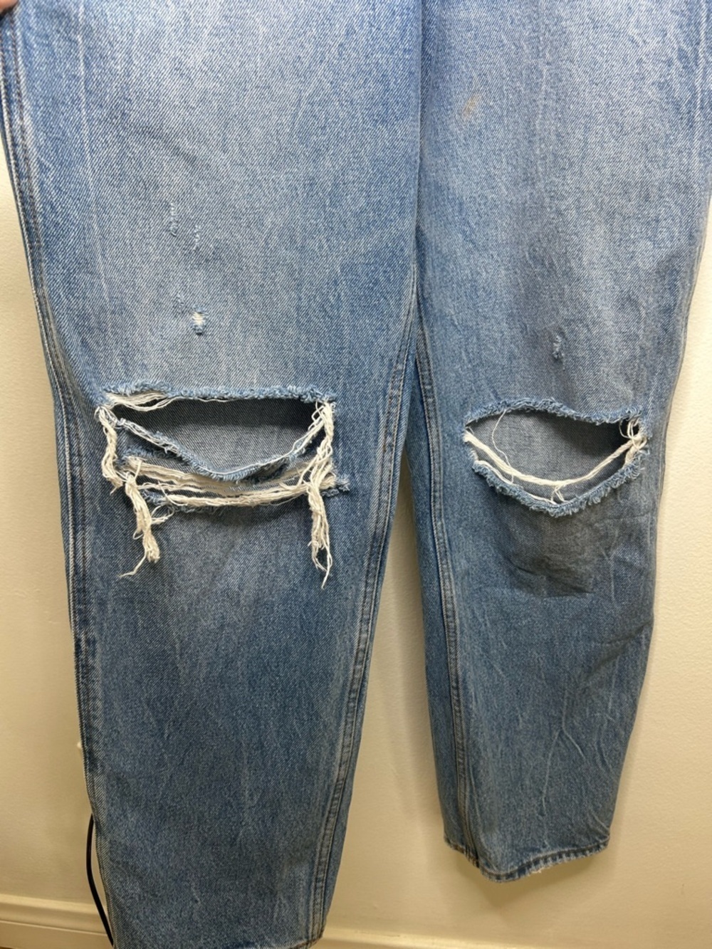 Abercrombie & Fitch distressed denim cotton bib overalls size small - Picture 4 of 8